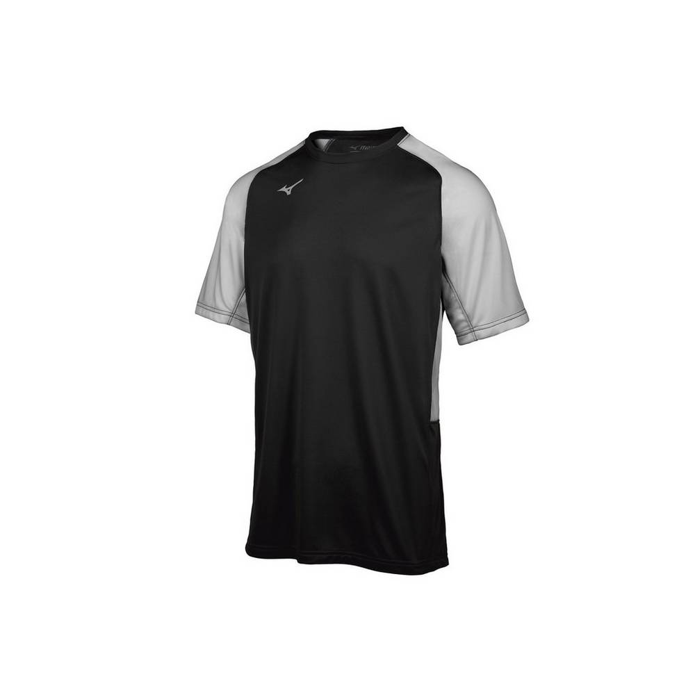 Camisas Mizuno Baseball Aerolite Crew - Homem - Pretas/Cinzentas - FPTZD0416